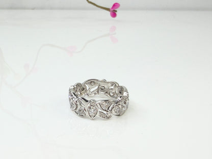 Art Deco Diamond Eternity Band Palladium JR1440