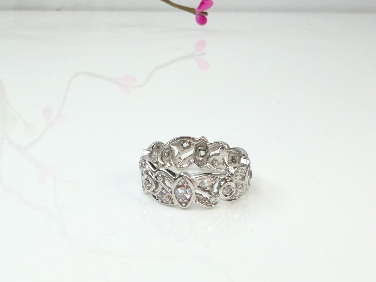 Art Deco Diamond Eternity Band Palladium JR1440