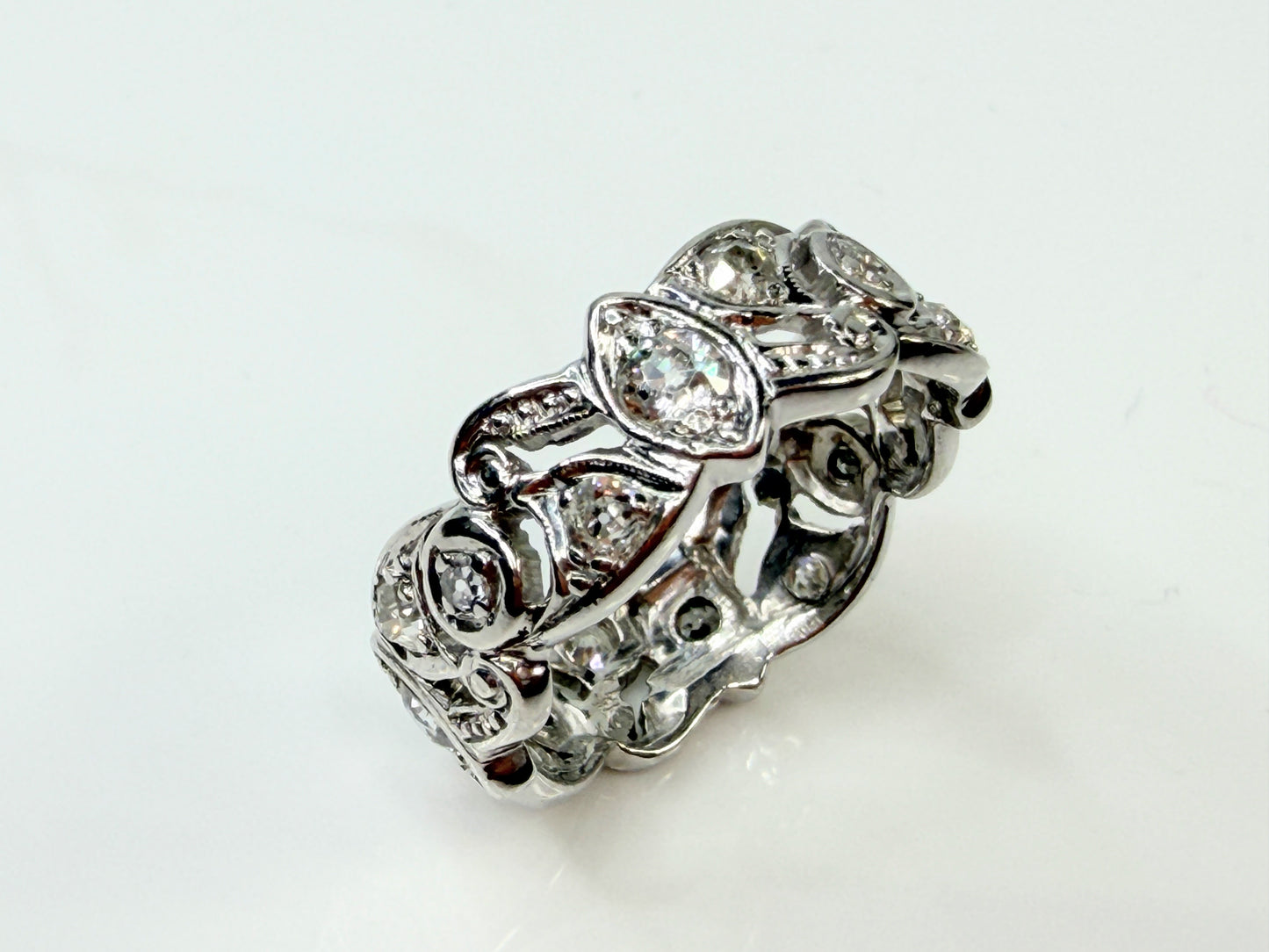 Art Deco Diamond Eternity Band Palladium JR1440