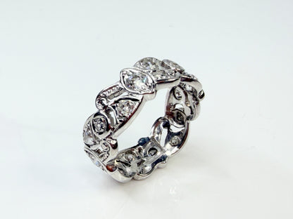 Art Deco Diamond Eternity Band Palladium JR1440