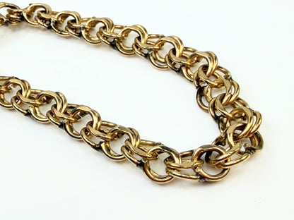 Vintage 12K Gold Filled Double Link Bracelet 8mm GS744