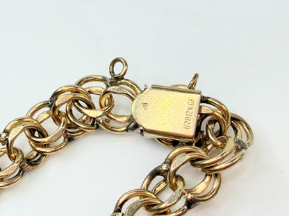 Vintage 12K Gold Filled Double Link Bracelet 8mm GS744