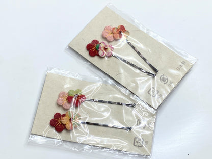 Handmade Cherry Blossom flowers hairpin, made in Japan, set of 2 GS598