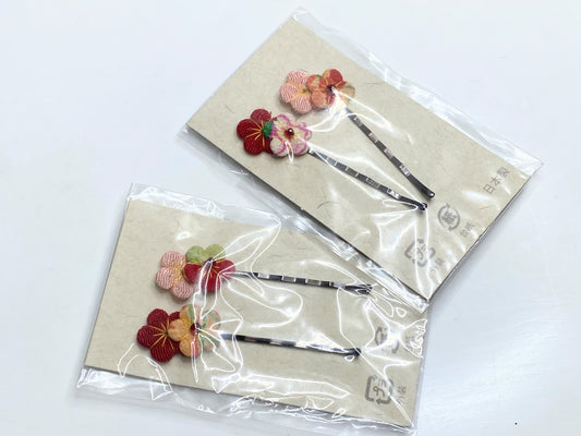 Handmade Cherry Blossom flowers hairpin, made in Japan, set of 2 GS598