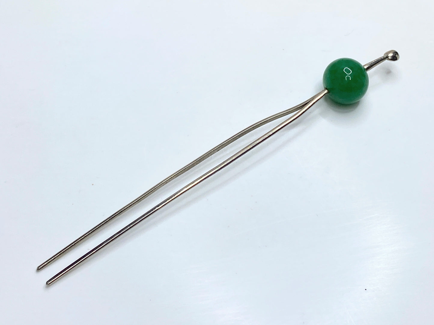 Kanzashi Hair stick Metal Hairpins With Green Ball Decorations, Kanji Kim GS599