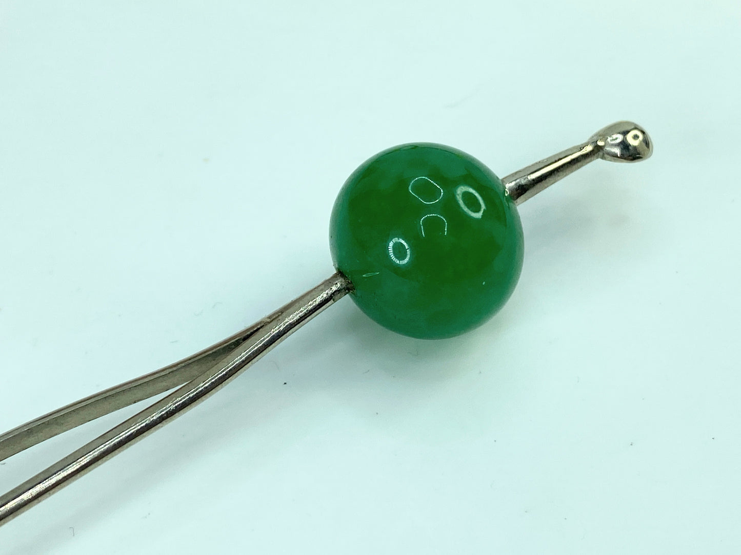 Kanzashi Hair stick Metal Hairpins With Green Ball Decorations, Kanji Kim GS599
