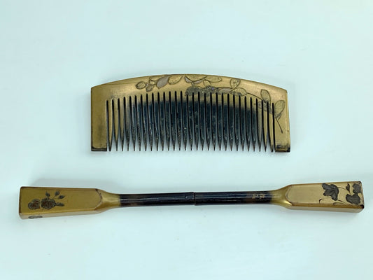 Kushi Kogai Kanzashi Japanese Antique hair accessories comb stick Makie GS600
