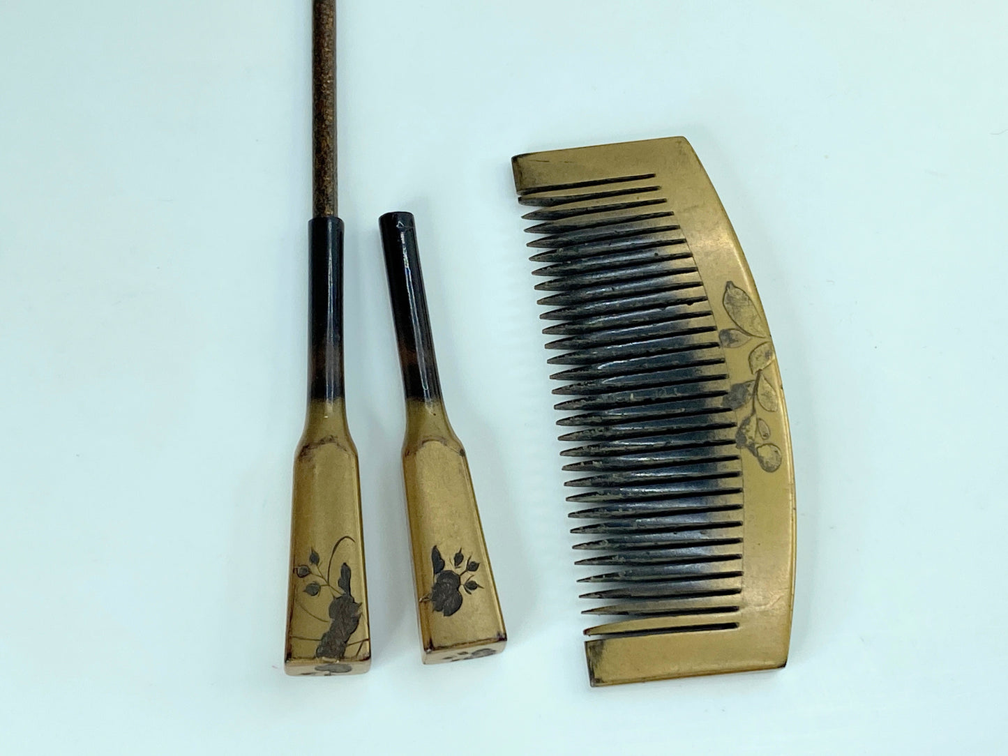 Kushi Kogai Kanzashi Japanese Antique hair accessories comb stick Makie GS600