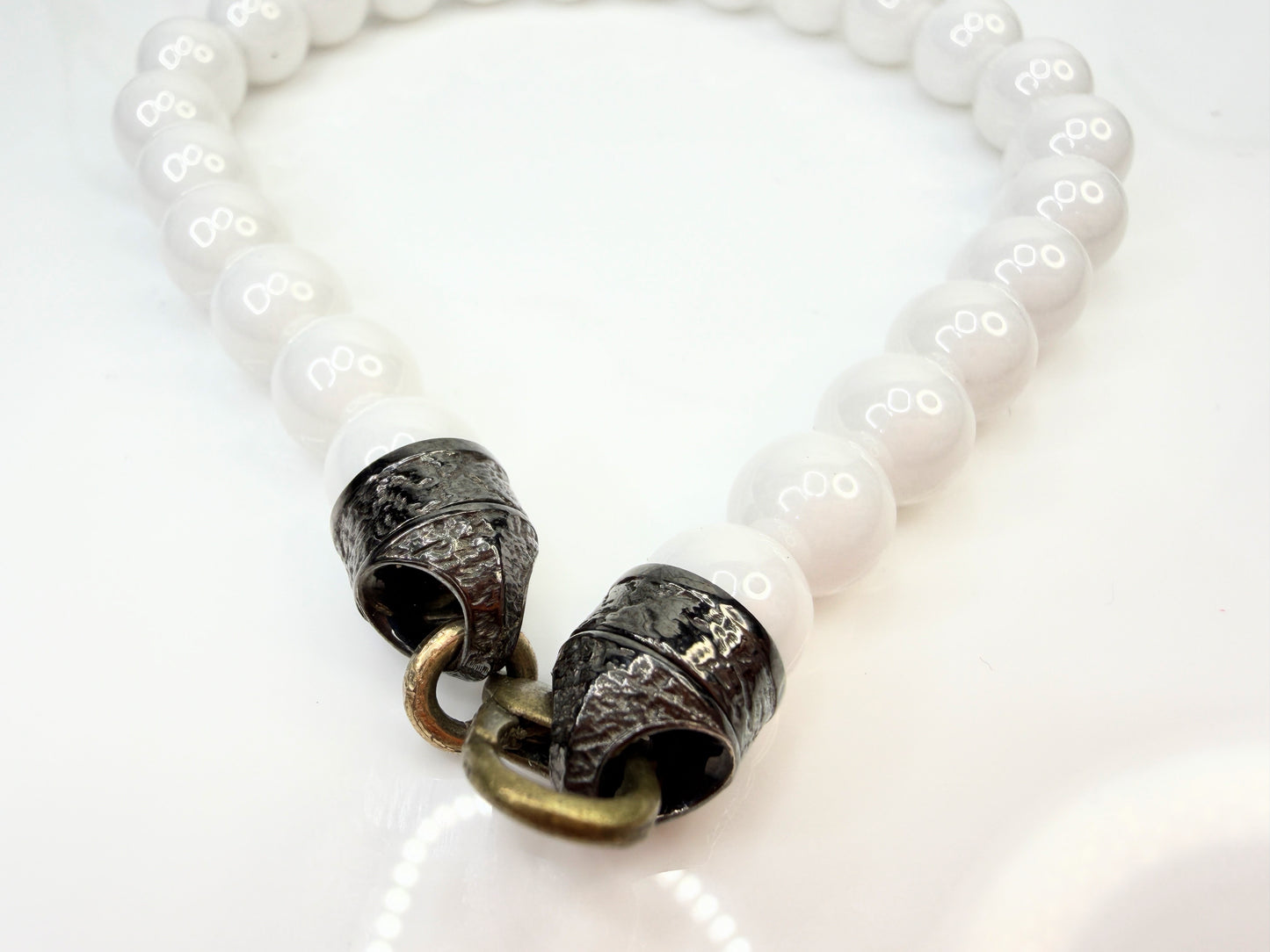 Stephen Webster Sterling Silver White Onyx Bead Bracelet 8.75" JR1444