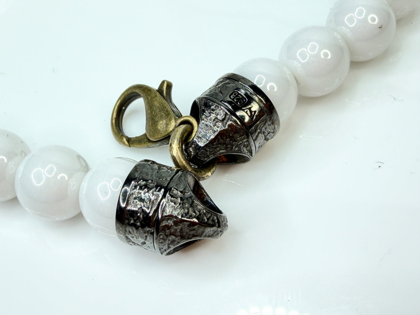 Stephen Webster Sterling Silver White Onyx Bead Bracelet 8.75" JR1444