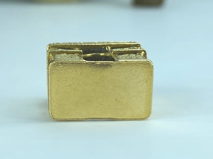 Detailed 10K yellow gold 3D Arch De Triomphe Paris Arc charm 6.5g JR492