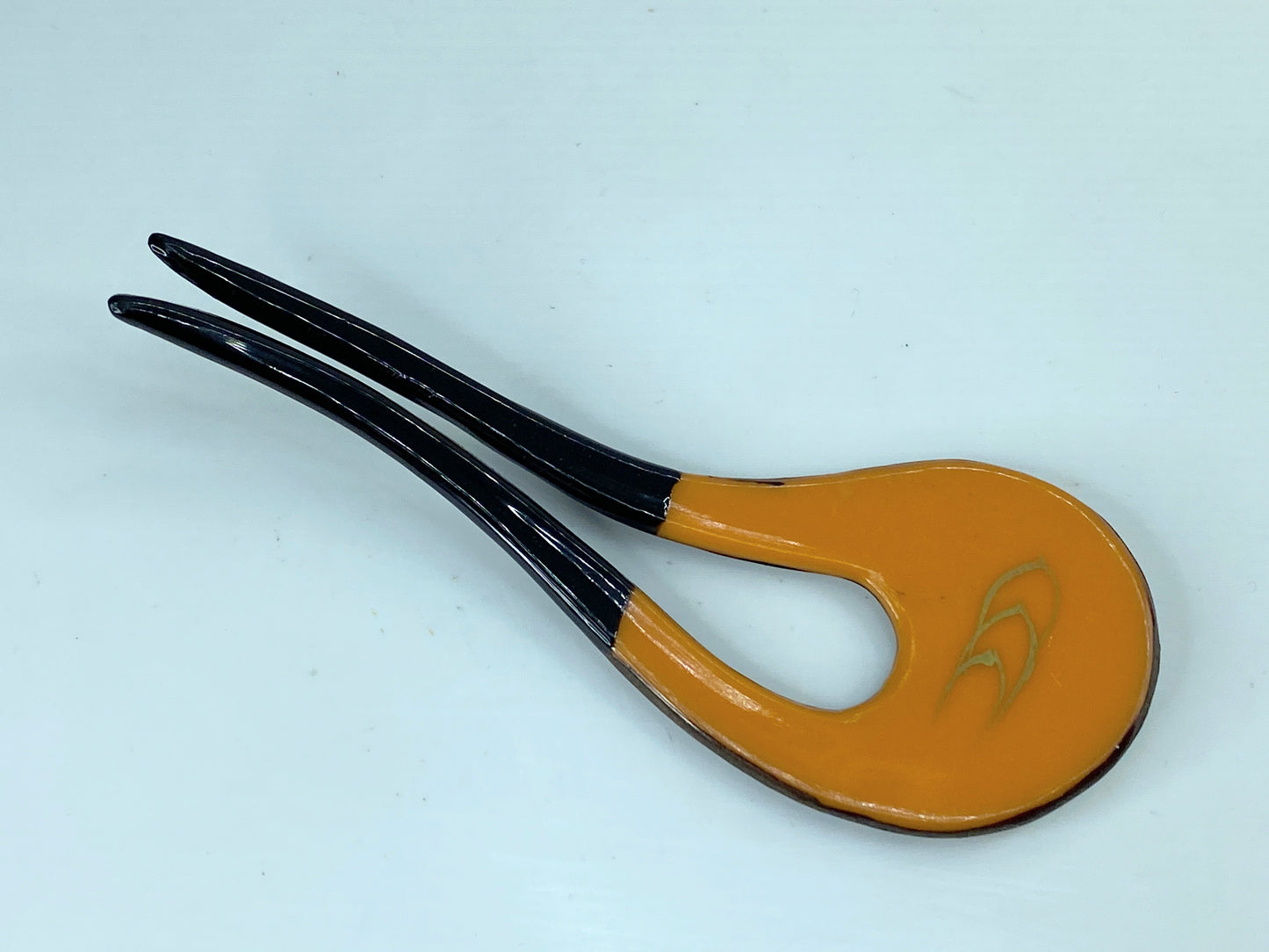 Vintage Japanese hair comb floral design kanzashi hair accessory 6.3g 4" GS607