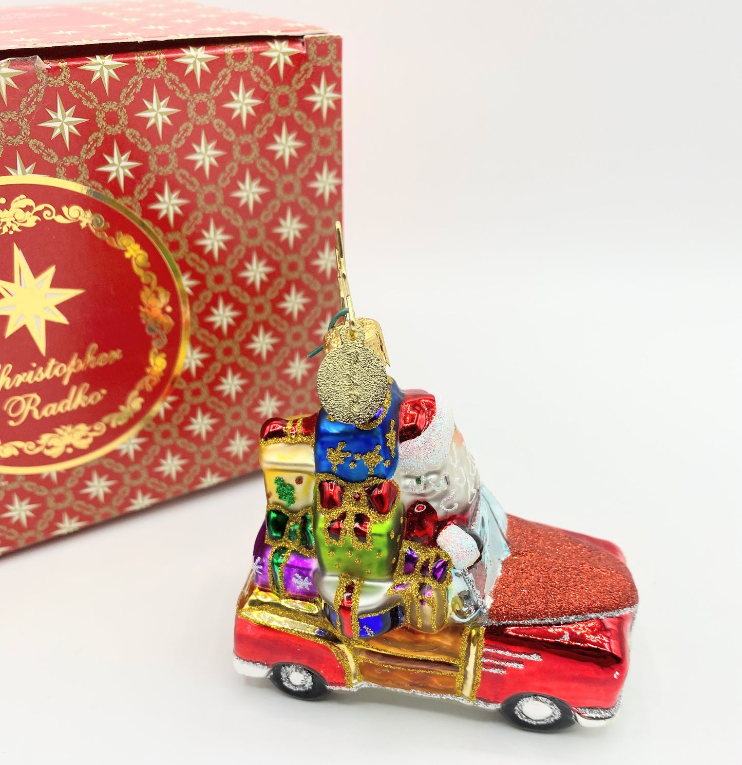 Christopher Radko Jolly Jalopy Santa Car Ornament Christmas Holiday 1997 XN12