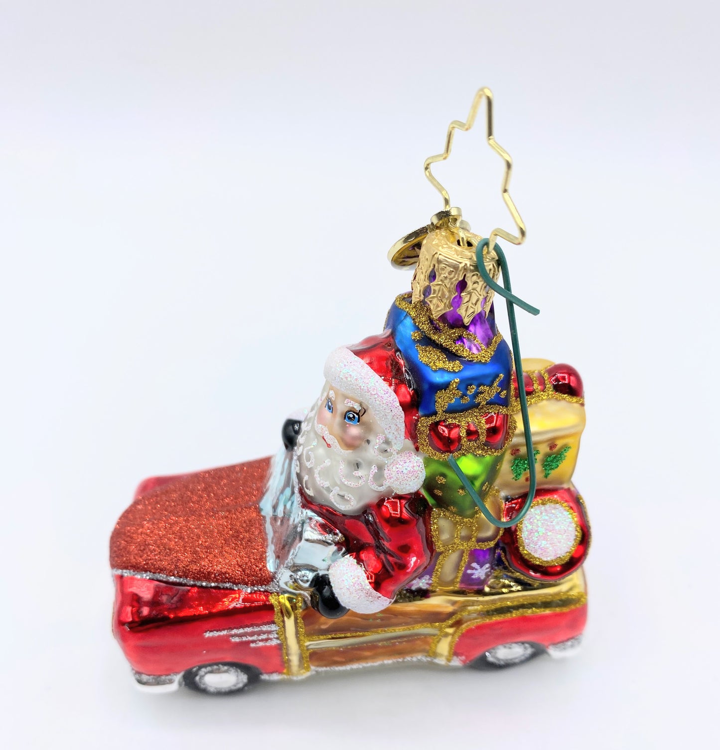 Christopher Radko Jolly Jalopy Santa Car Ornament Christmas Holiday 1997 XN12