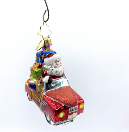 Christopher Radko Jolly Jalopy Santa Car Ornament Christmas Holiday 1997 XN12