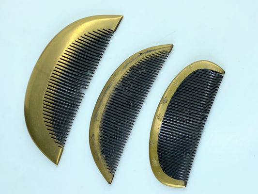 Art Deco Japanese Geisha Comb Kanzashi Gold Makie set of three GS610