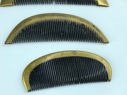 Art Deco Japanese Geisha Comb Kanzashi Gold Makie set of three GS610
