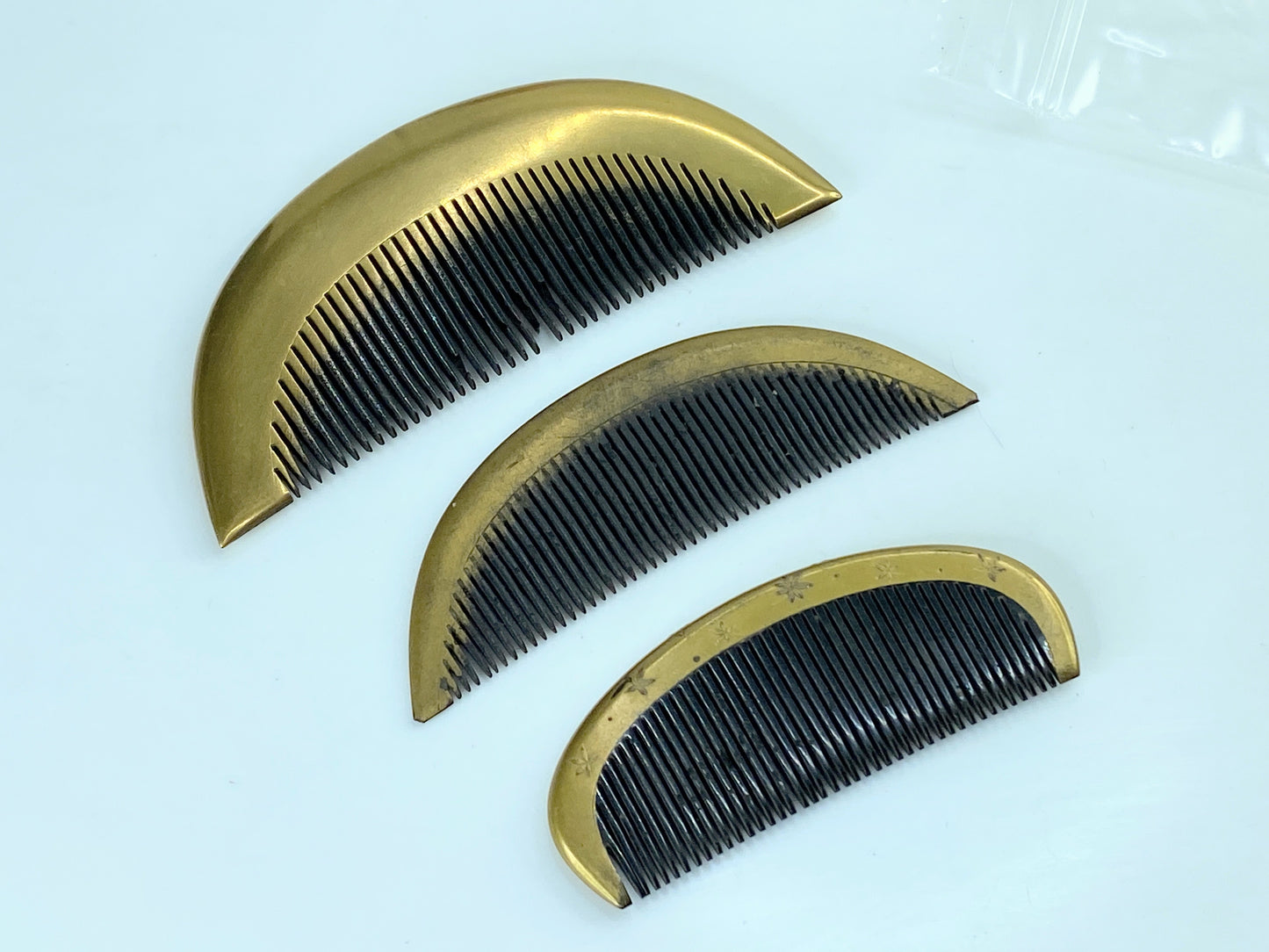 Art Deco Japanese Geisha Comb Kanzashi Gold Makie set of three GS610