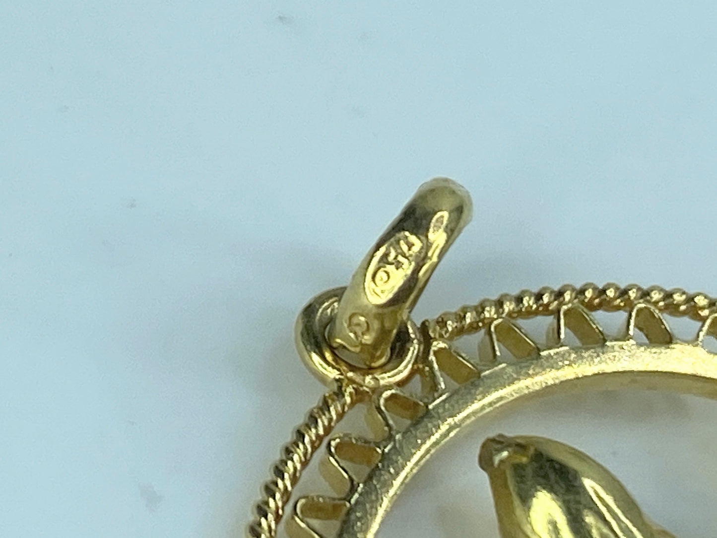 St. Benedict MONK 18K 3-Dimensional reversible carved out circle charm JR498