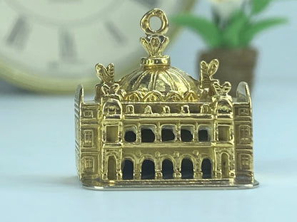 18K Gold Palais Garnier Opera House Paris France Charm Pendant French Made JR494