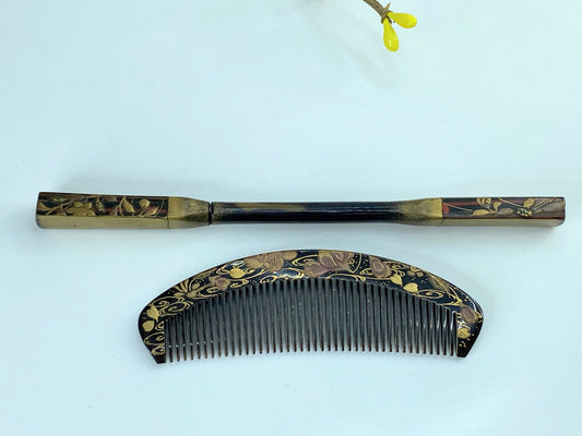 c1950's kushi (comb) and kogai (stick) kanzashi set of Japanese 18.4g GS612