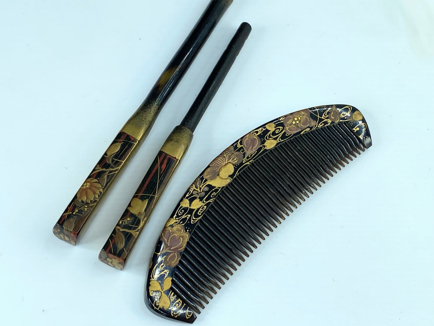c1950's kushi (comb) and kogai (stick) kanzashi set of Japanese 18.4g GS612
