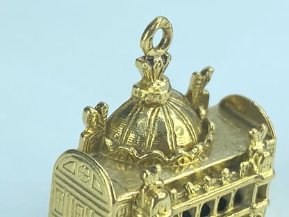 18K Gold Palais Garnier Opera House Paris France Charm Pendant French Made JR494