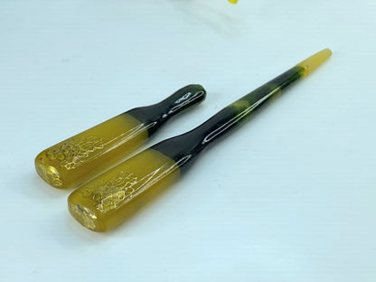Japanese Celluloid Green transparent Koga Kanzashi Hair Ornament 13.9g GS613