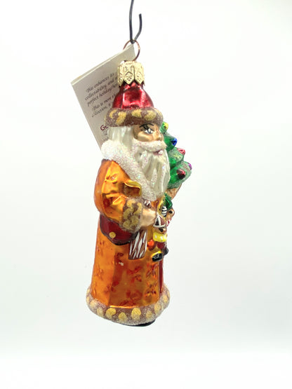 Christopher Radko Gold Balmoral Santa Claus Glass Christmas Ornament 4.5" XN18