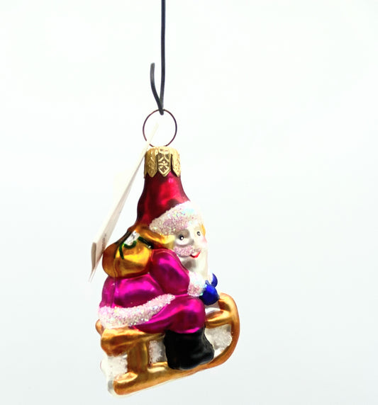 Christopher Radko Little Gems Slip n Slide Santa Christmas ornament XN21