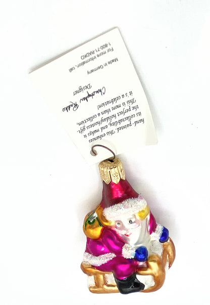 Christopher Radko Little Gems Slip n Slide Santa Christmas ornament XN21