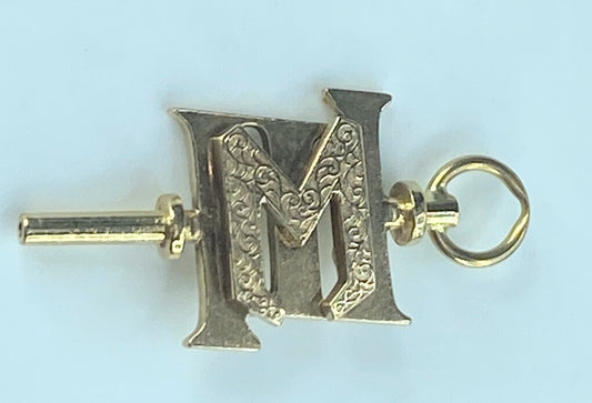 1957 Fob - 14k yellow gold Sigma Xi with watch key 4.9g JR497