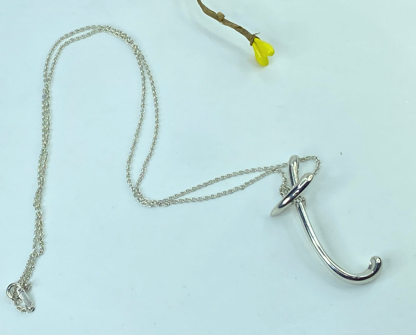 Vintage Tiffany & Co Silver Peretti Alphabet 2" XL T Necklace Pendant Charm GS921