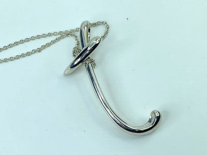 Vintage Tiffany & Co Silver Peretti Alphabet 2" XL T Necklace Pendant Charm GS921