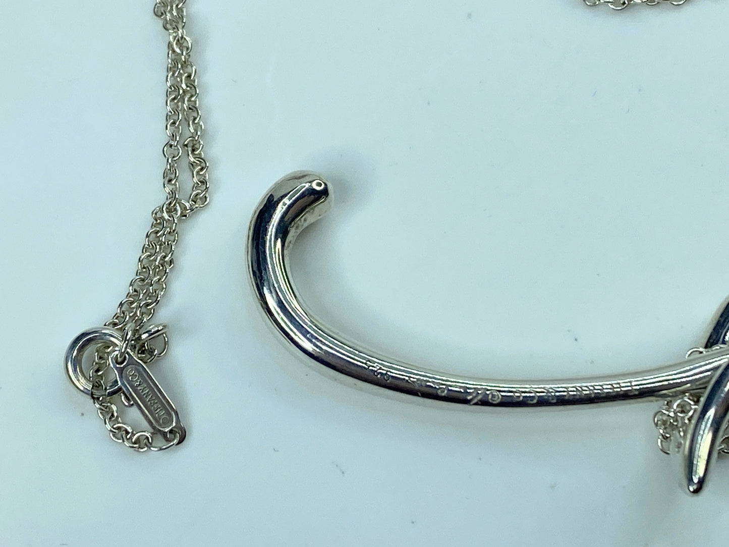 Vintage Tiffany & Co Silver Peretti Alphabet 2" XL T Necklace Pendant Charm GS921
