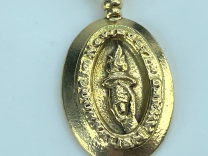 10K yellow gold Victory Torch Medal 1958's charm pendant 1 1/8" 4.1g JR531