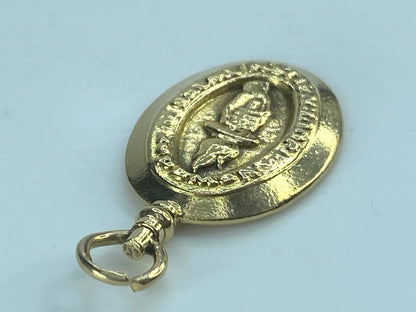 10K yellow gold Victory Torch Medal 1958's charm pendant 1 1/8" 4.1g JR531