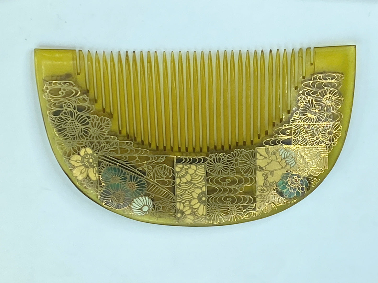 Antique Kyoto Japanese Celluloid Comb & Kanzashi Hair Ornament GS621