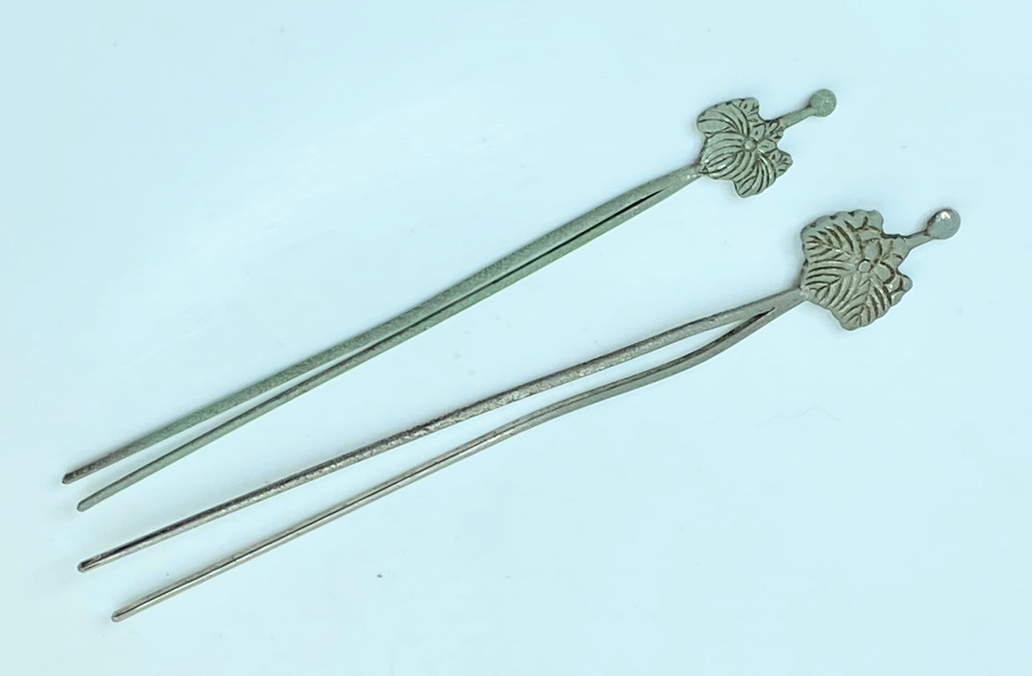 Kanzashi Antique Silver Vine Crest Hairpin Yukata Elegant matching pair GS622