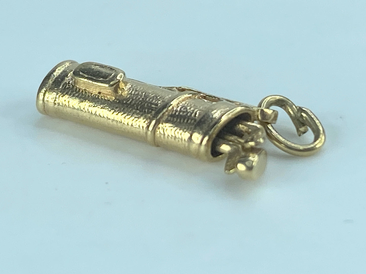 14K Yellow Gold Golf Clubs & Bag, Three Dimensional Charm Pendant 1.5g JR501
