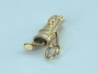 14K Yellow Gold Golf Clubs & Bag, Three Dimensional Charm Pendant 1.5g JR501