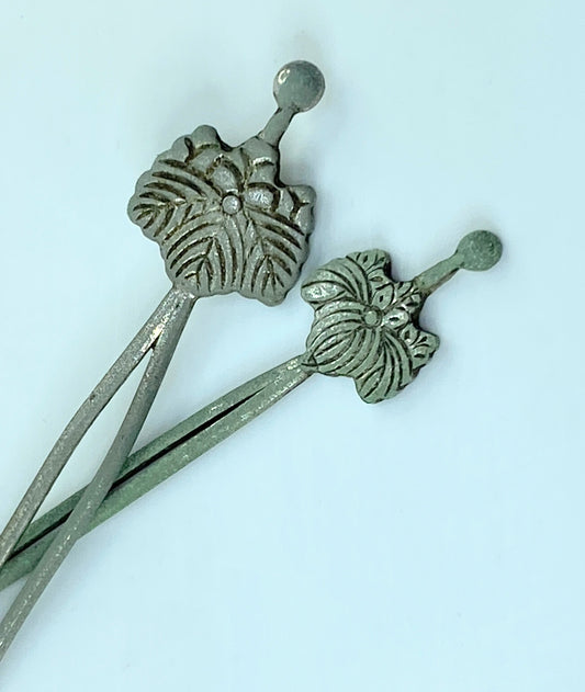 Kanzashi Antique Silver Vine Crest Hairpin Yukata Elegant matching pair GS622