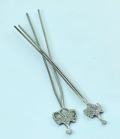 Kanzashi Antique Silver Vine Crest Hairpin Yukata Elegant matching pair GS622