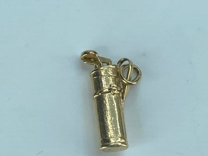 14K Yellow Gold Golf Clubs & Bag, Three Dimensional Charm Pendant 1.5g JR501
