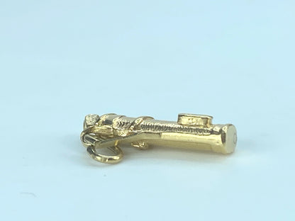 14K Yellow Gold Golf Clubs & Bag, Three Dimensional Charm Pendant 1.5g JR501