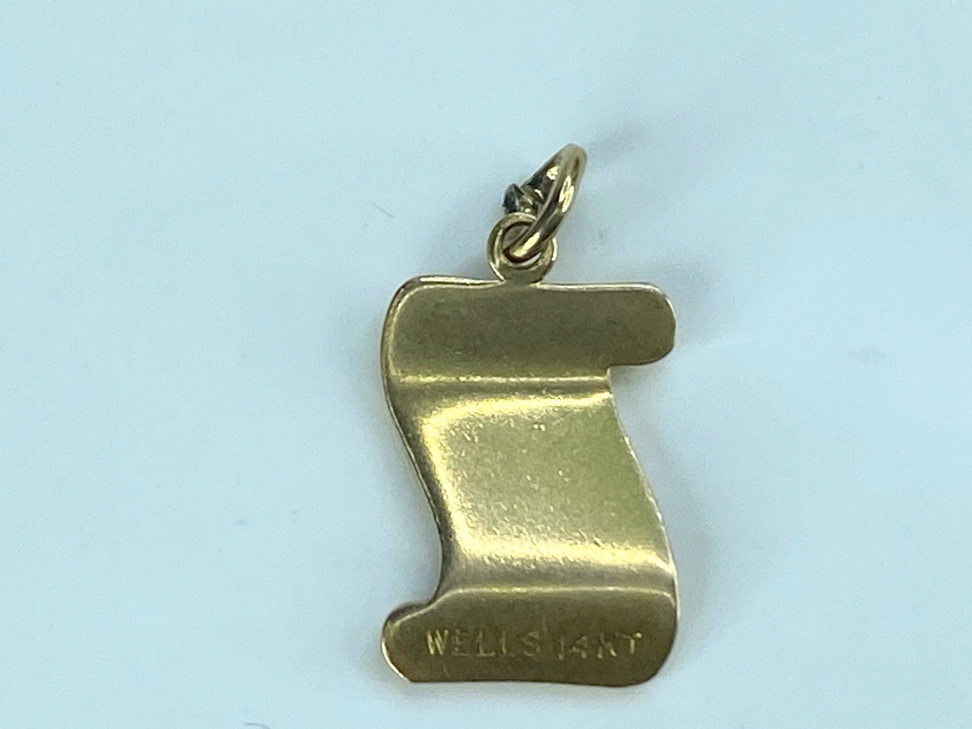 Vintage 14k yellow gold Gold Diploma Ruby Charm 18.4mm 2.1g JR533