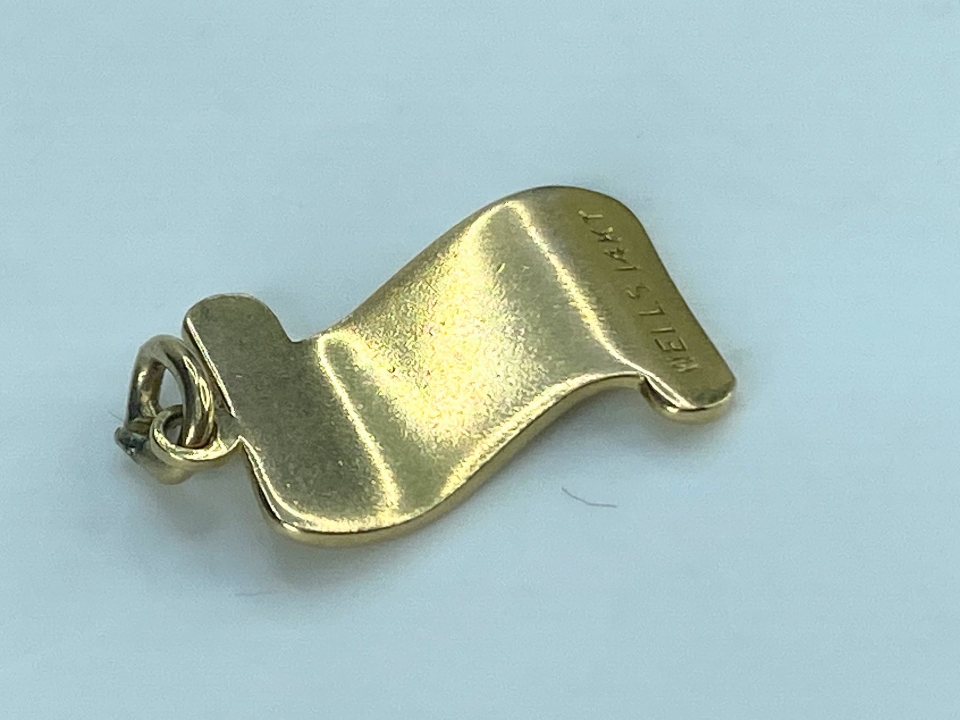 Vintage 14k yellow gold Gold Diploma Ruby Charm 18.4mm 2.1g JR533