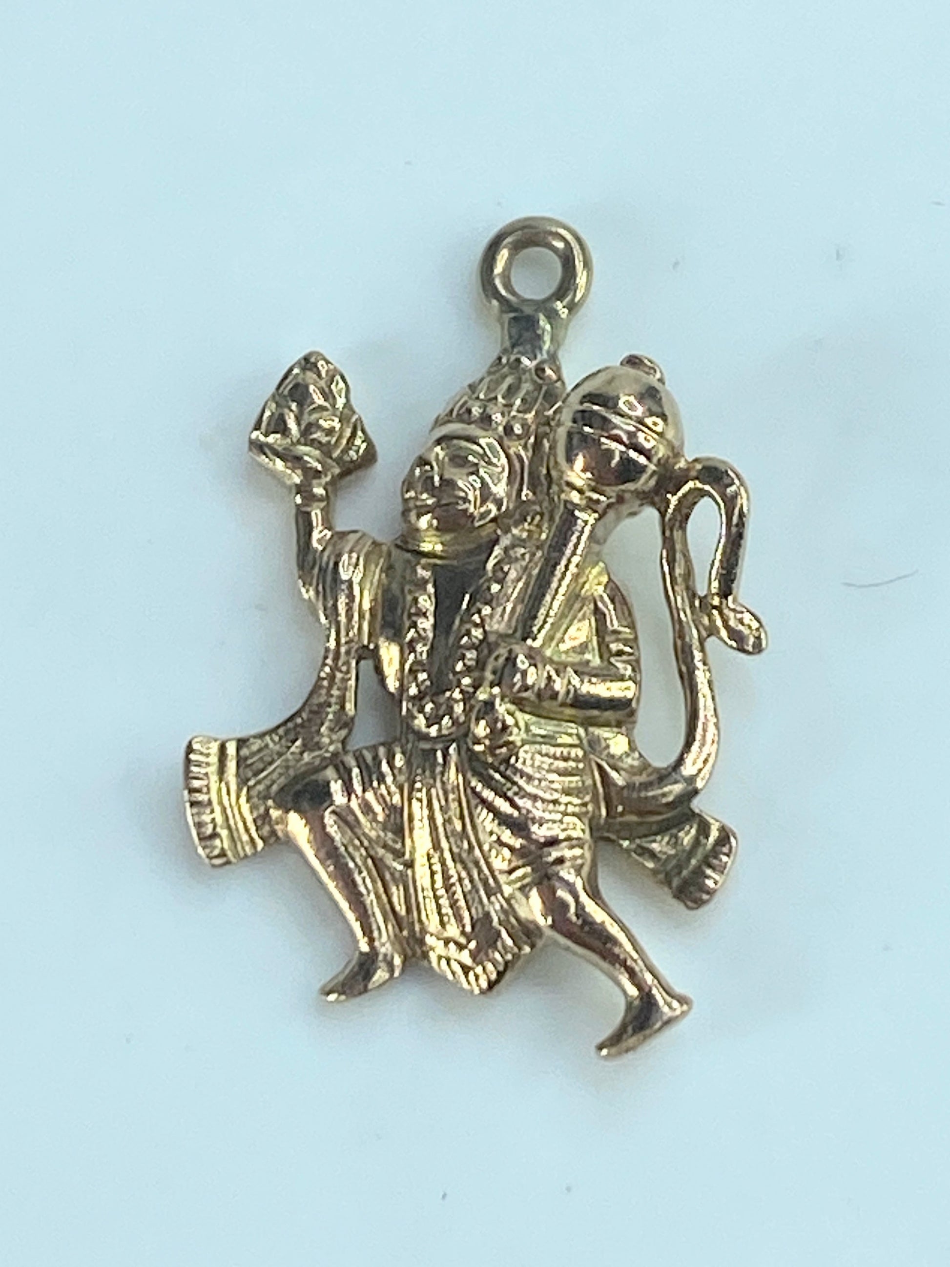 9K yellow gold Gold Hindu God Jisha Hanuman Pendant 23x14.8mm 3,7g JR534