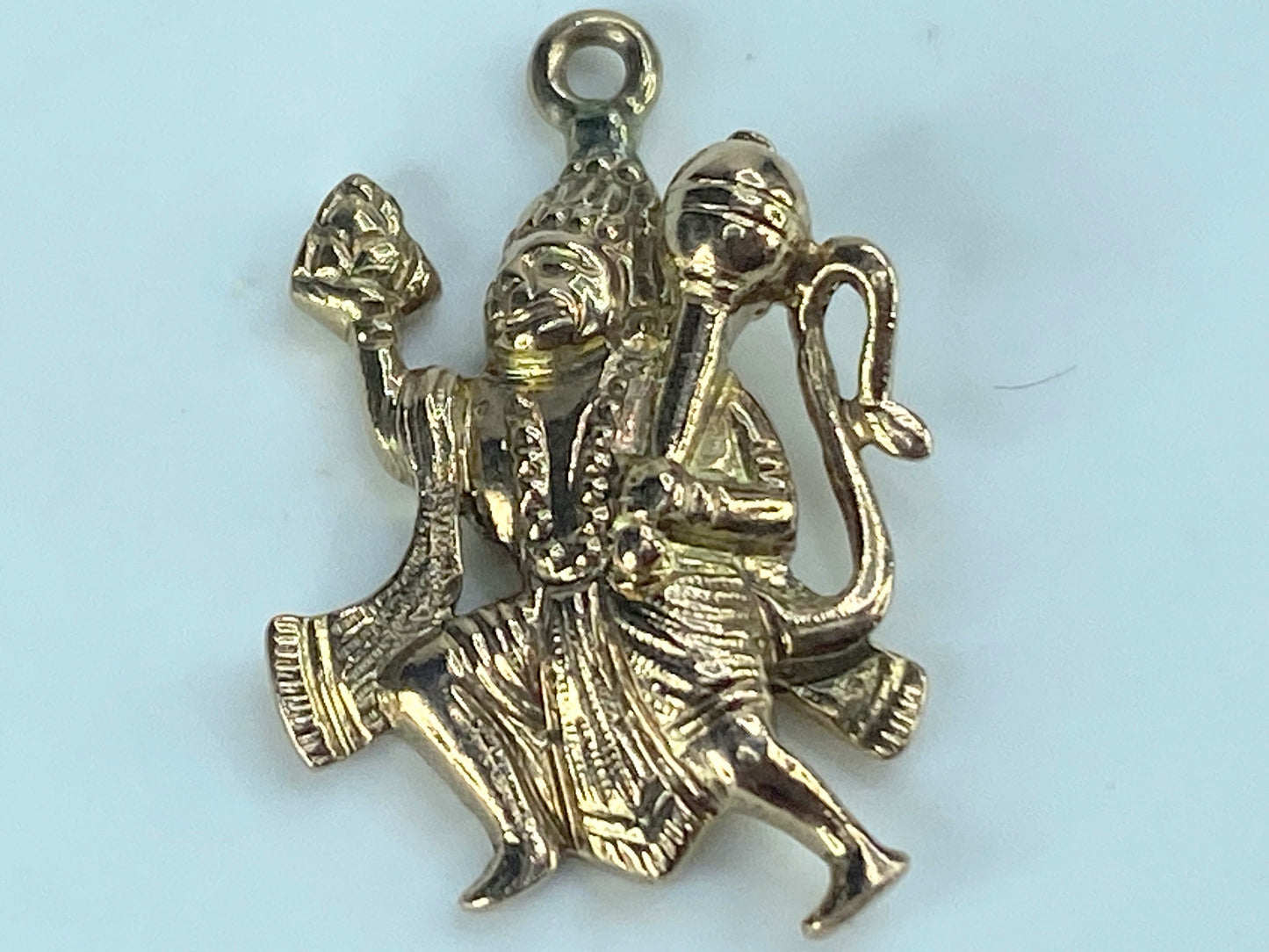 9K yellow gold Gold Hindu God Jisha Hanuman Pendant 23x14.8mm 3,7g JR534