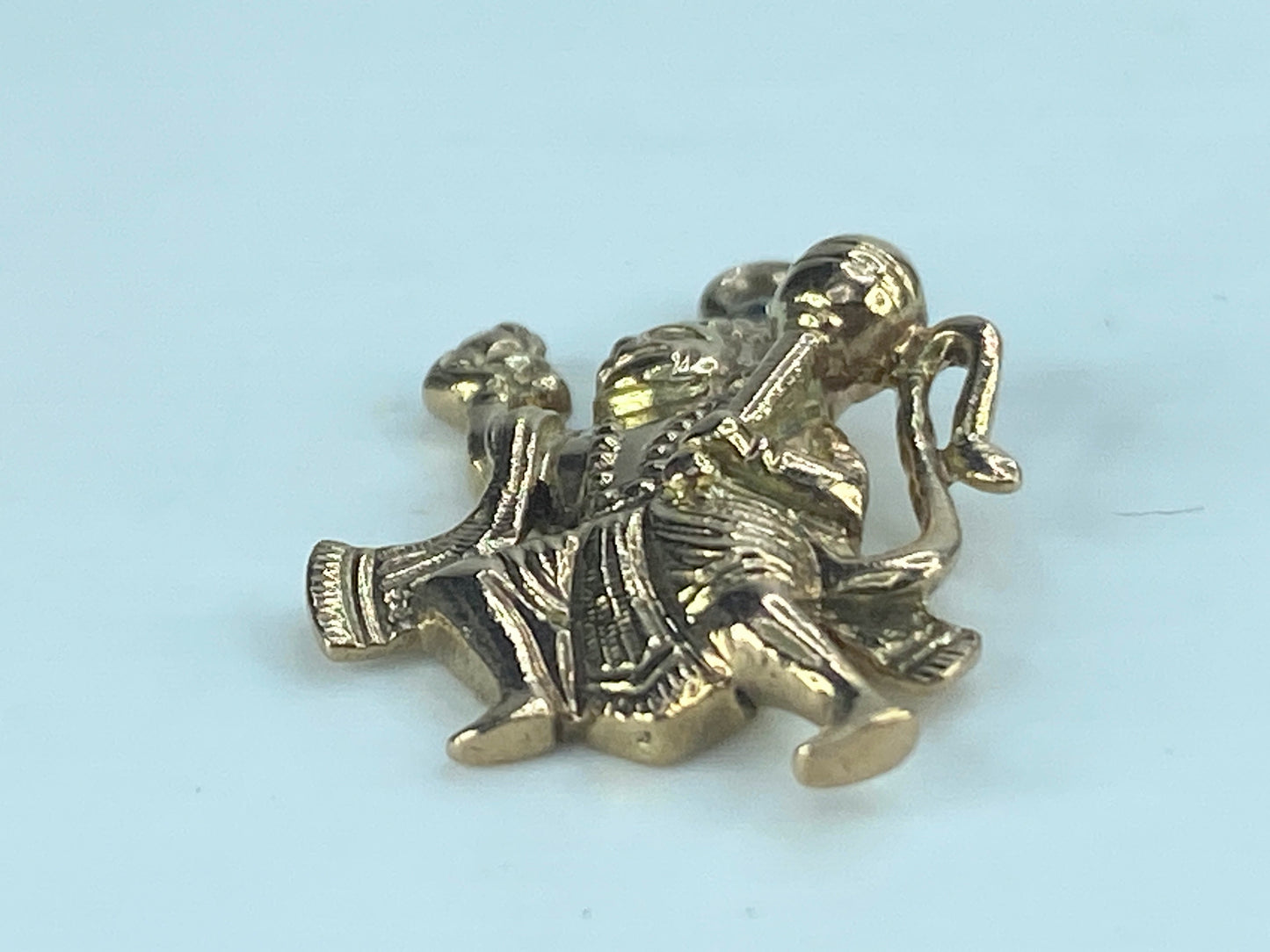 9K yellow gold Gold Hindu God Jisha Hanuman Pendant 23x14.8mm 3,7g JR534